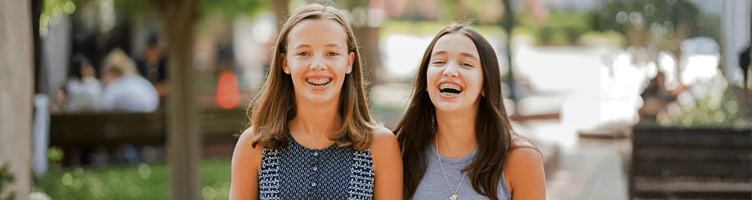 Girls Smiling with Braces Naylor Orthodontics in Maysville, KY and West Union, OH